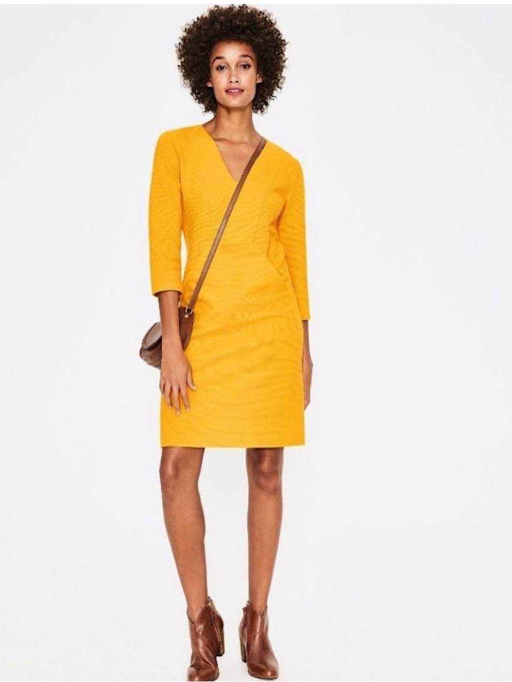 Boden Ottoman Dress in Marigold Yellow